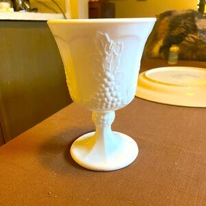 Vintage Indiana Milk Glass “Harvest Grape” Wine/Water Goblet
